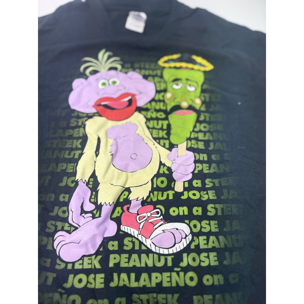 Gildan Women's XL Black Graphic T-Shirt Peanut Jose Jalapeño